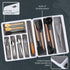 Masirs No-Slip Silverware Tray Organizer, 2-PIECE with 9-SECTIONS for Different Kitchen Utensil and Cutlery Sizes