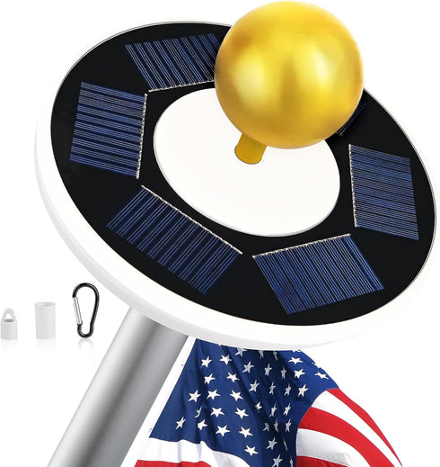 8 29 15-25 20 Flagpole Light Solar Powered, Auro Silver Flag Pole Light Bright Huge LED for Ft Outdoor Flag Poles, Hour