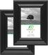 FrameWorks 2-Pack Black Wooden Picture Frames, 4” x 6” with Luxury Wide Molded Edges and Tempered Glass