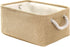 TheWarmHome Decorative Basket Rectangular Fabric Storage Bin with Handles for Clothes (Beige)