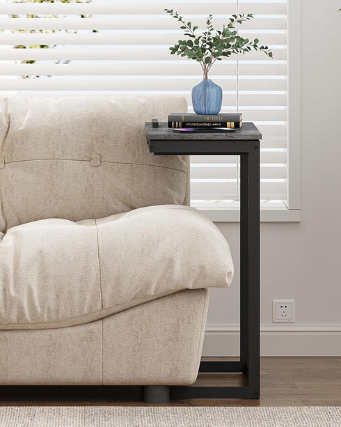 TB01BY089 TUTOTAK C Shaped End Table, Large Side Table with Storage Bag, TV Tray Under Couch Table for Livingroom