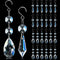 24pcs Crystal Sun Catcher, 38mm+15mm Hanging Clear Teardrops Crystals Chandelier Parts Prisms