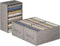Large 5-Grid Wardrobe Clothes Organizer for Jeans, Pants, Sweaters, Stackable Drawer Organizer with Handles, Gray Linen