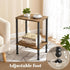 2-Tier Side Table, Small End Table, Nightstand with Storage Shelves, Coffee Table for Small Spaces, Curved Design, Sofa