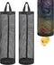 2Pack Plastic Bag Holder: Grocery Bag Dispenser for Plastic Bags, Mesh Hanging Storage Organizer for Trash Bags