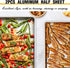 Commercial Quality Baking Sheet Pan Set, Natural Aluminum Cookie Sheet, Nonstick Baker's Half Sheet Pan, 2 Pack 18X13