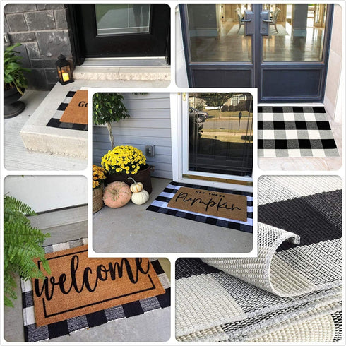 Buffalo Plaid Check Rug 23.6 x 35.4 Inches, Cotton Washable Indoor/Outdoor Checkered Rugs