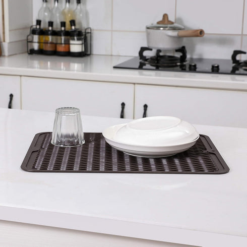 Silicone Dish Drying Mat | Eco-friendly, Heat-resistant Kitchen Counter or Sink Mat, 16 x 12 inches