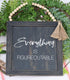 Parisloft Rustic Farmhouse Wood Hanging Decor - Everything Is Figureoutable Framed Wall Sign with Bead String Hanger,