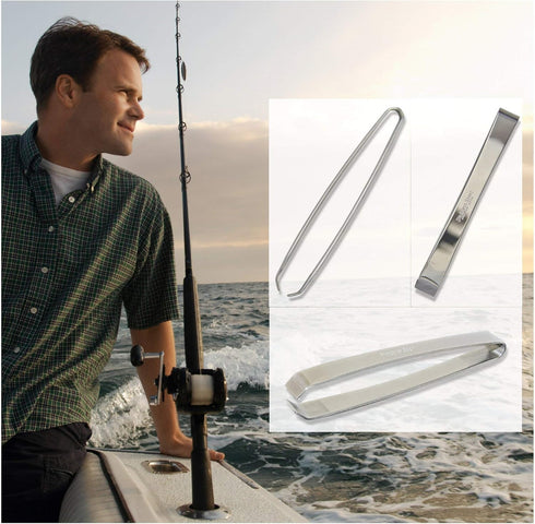 Kwizing Fish Bone Tweezers by RCI GLOBAL, Non-Slip Precision Grip, Stainless Steel Handmade (4 3/4")