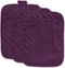 DII Heat Resistant Quilted Cotton Pot Holder Set, 7x9, Eggplant, 3 Count, Space for Personalization