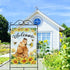 Welcome Spring Summer Golden Retriever Dog Decorative House Flag, Sunflowers Bee Garden Yard Outside Decorations, 28 x
