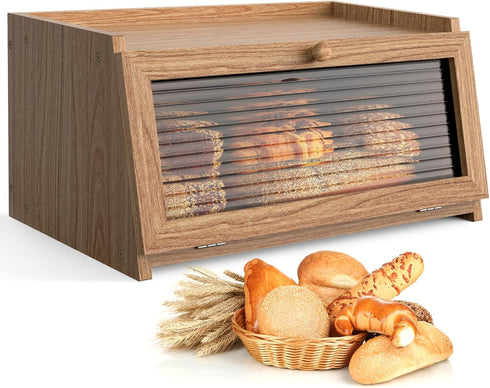 LOHASOK Bread Box for Kitchen Countertop Large Bread Box Farmhouse Bread Container
