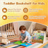 AZSKY Double Sided Toodler Book Shelf, Small Wooden Book Storage for Kids, Brown Mini Children Book Holder for Baby
