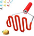 Jell-Cell Potato Masher, Silicone Protect Body with Premium Stainless Steel for Smooth Mashed Potatoes, Red