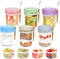 Xyptorix 6 Pack Overnight Oats Containers with Lids and Spoons, 16 oz