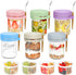 Xyptorix 6 Pack Overnight Oats Containers with Lids and Spoons, 16 oz