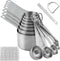 Measuring Cups and Spoons Set, 18/8 Stainless Steel 16pcs Set with Leveler and Equivalents Dry Measuring Cups