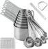 Measuring Cups and Spoons Set, 18/8 Stainless Steel 16pcs Set with Leveler and Equivalents Dry Measuring Cups
