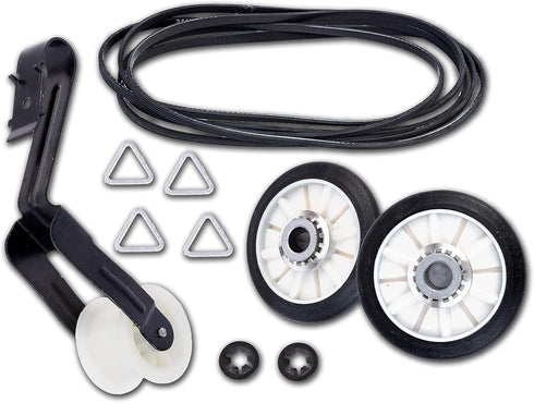 Dryer Repair Kit with Drum Rollers, Belt, Idler Pulley for Maytag MEDC300BW0, MEDC200XW3, and More