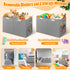 25"x13"x16", Rocamdo Large Toy Storage Box with Lid Divider, Sturdy Collapsible Toys Organizer Chest Kids Storage Bins