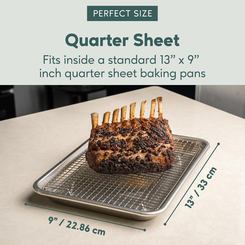 Oven-Safe, Dishwasher-Safe 100% Stainless Steel Cooling and Baking Rack Set - Heavy Duty 8.5x12-inch, Set of 2