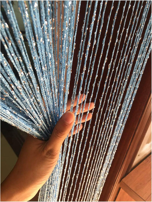 1x2 M Door String Curtain Rare Flat Thread Fringe Panel Room Divider for Wedding Coffee House