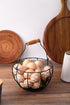 Countertop Fresh Eggs Collecting Basket With HandleVintage Style Metal Wire Eggs Holder Basket for Kitchen Storage Bin