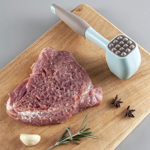 Meat Tenderizer Hammer Mallet with Comfort Grip Rubber Handle, Dual-Sided Pounder for Tenderizing Meat