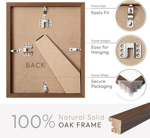 5x7 5 7 4x6(Openning 3.5x5.5), 7x5 5x7 Set 3) Picture Frame, Solid Oak Wood x Photo Frame with Mat to Size is Picture