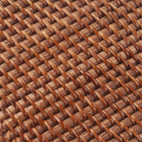 Rattan Tissue Box Cover, Natural Woven Facial Napkin Holder Square (Honey Brown, 5.5x5.5x5.9 Inch)
