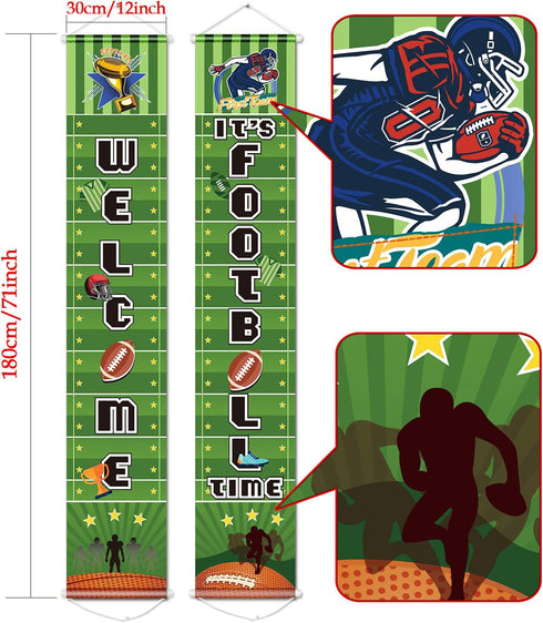 Football Party Banner, Decorations for Basketball Theme Festival, Birthday, Baby Shower Welcome Sign