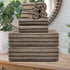 8 Pcs Polyester Brown Cabana Stripe Large Bath Towel Set-2 Bathroom Towels,2
