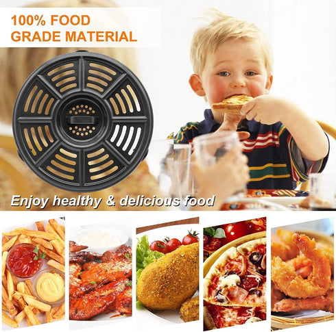GXF Air Fryer Grill Pan for Ninja 4 QT AF101, 5.5 Quart AF161, Non-Stick Round Grill Plate, Dishwasher Safe