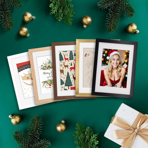 8x10 5x7 8x10 Display,Walnut,1 Pack Boarding Picture Frame,Display photo with Mat or picture without,Photo Frame