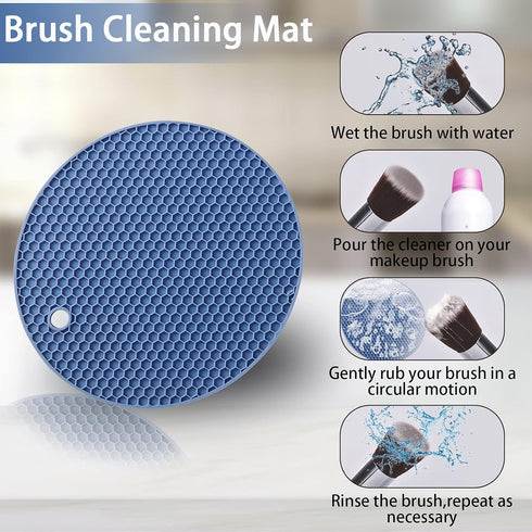 Joyhalo Silicone Trivets for Hot Dishes, Flexible Hot Pads for Kitchen Countertops, Easy to Wash - Blue