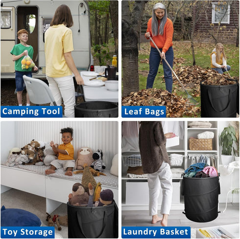24 Gallons Collapsible Trash Can with Gloves, Camping Trash Can with Lid, Pop Up Garbage Can for Outdoor, Large