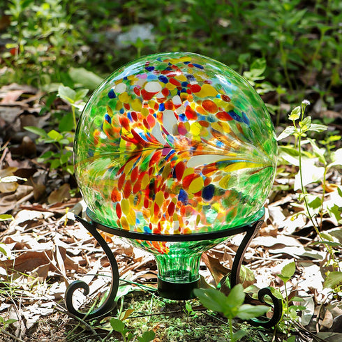 Folytiy 10 12 inch 5-inch (8 inch, Wrought Iron Metal Gazing Ball Stand for or Garden Gazing Globes Plant Birdbath Bowl