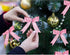Waydress 36 Pieces Bow Decor, Pink Christmas Tree Bow Ornament, Glitter Ribbon Bowknot for Wreath Garland, Party Crafts
