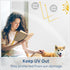 rabbitgoo Window Privacy Film, Non-Adhesive Frosted Glass Window Film for Bathroom, Matte White 35.4" x 78.7"
