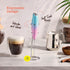 Powerful Mini Milk Frother - Handheld Battery Operated Stainless Steel Drink Mixer for Coffee, Lattes, Cappuccino,