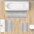 Gibelle Grey Bathroom Rug Set, 2 Piece Chenille Non Slip Bath Mat, Quick Dry Bathroom Decor Accessories