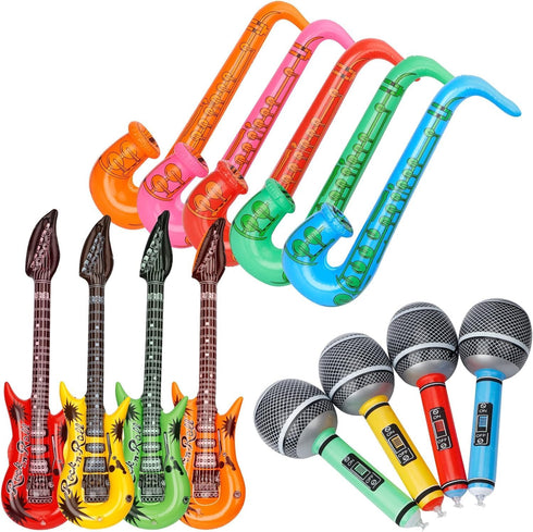 LNCOJOLM Inflatable Musical Balloons Photo Booth Props Guitar Christmas Halloween Decoration Saxophone Microphone