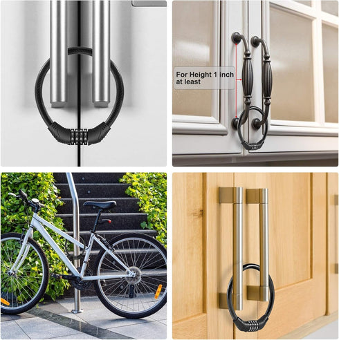 2 Pack Refrigerator Lock, Upgraded 4 Digit Fridge Lock for French-Door Refrigerators, Easy to Set