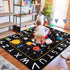 Rug,59"X39.4" Outer Space Kids ABC Alphabet Educational Kids Rugs for Playroom,Non Slip Solar System Galaxy Planets