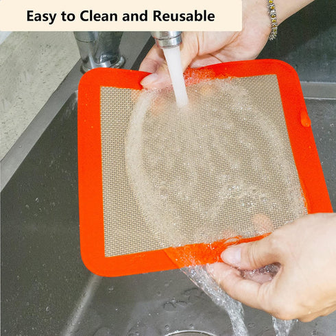 Square Silicone Baking Mats for 9 Inch Cake Pan, 8.5" Non-stick Reusable Silicone Mat for Baking Pan (2 PCS)