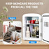 Portable Mini Fridge, 4 Liter 6 Can Cooler and Warmer Compact Refrigerators with Observation Window, 100% Freon-Free &