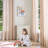 jinchan Grommet 2 63 inch Colorful Linen Curtains for Nursery Living Room Multi Red on Beige Striped Curtains