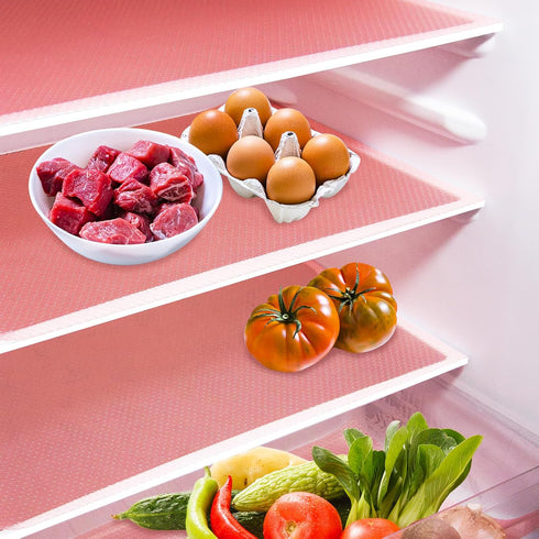 10Pcs Washable Refrigerator Liners, Fridge Shelf Mats, Pads for Home Kitchen Organization (Pink)