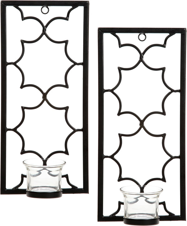 Hosley's Set of Two, 11" High Iron Tea Light LED Candle Wall
